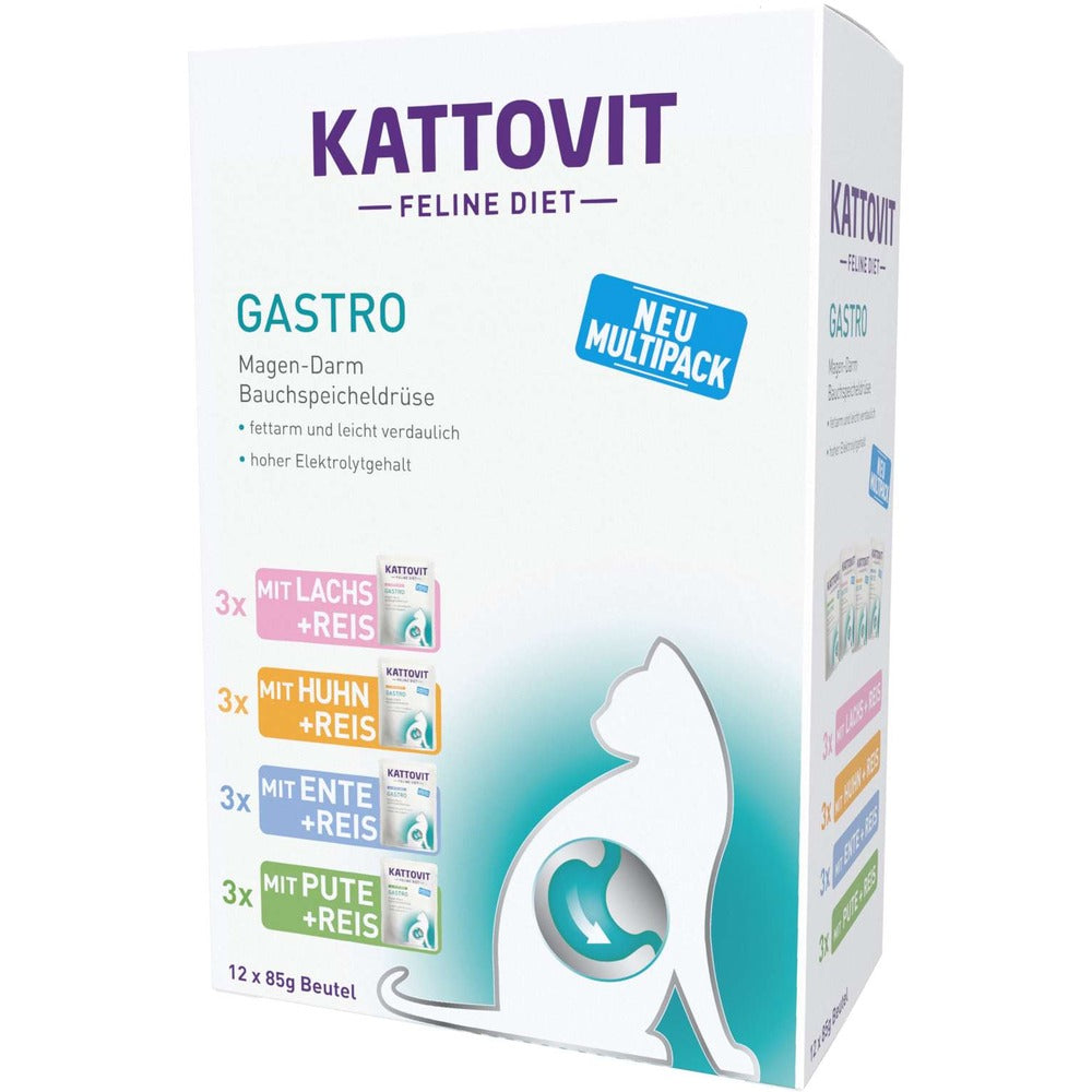 Kattovit - Feline Diet Pouchbeutel Gastro Multipack 12x85g (5er Pack)