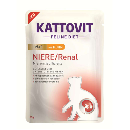 Kattovit - Feline Diet Pouch Niere/Renal Paté 10x85g
