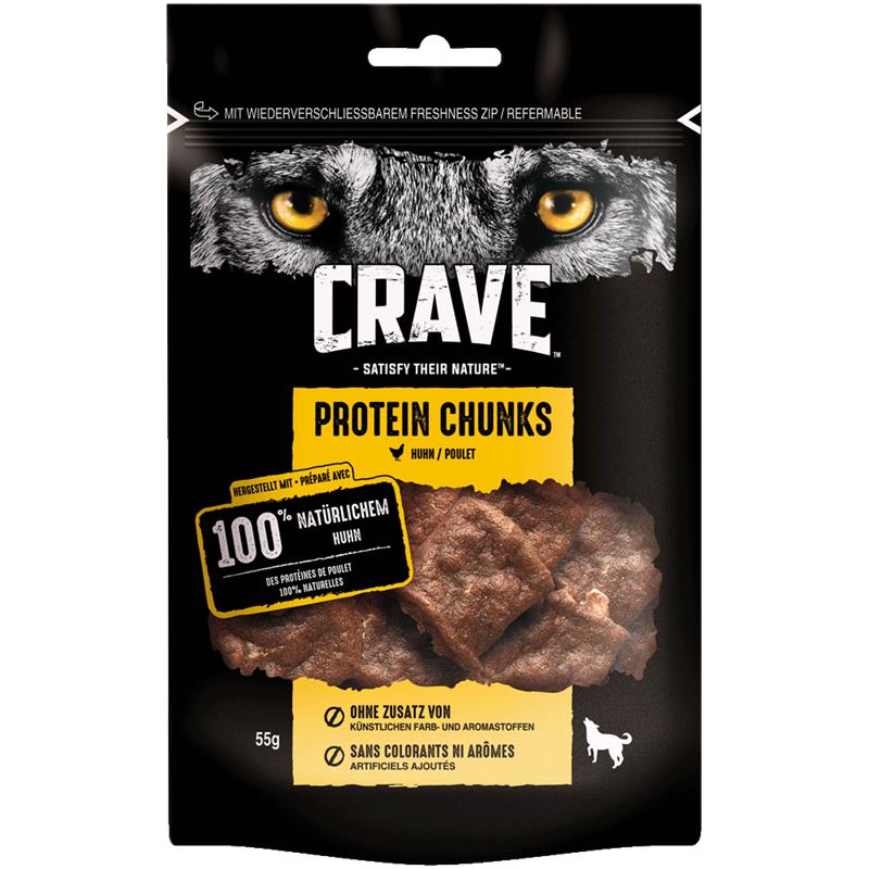 Crave Dog Snack Protein Chunks 6x55g