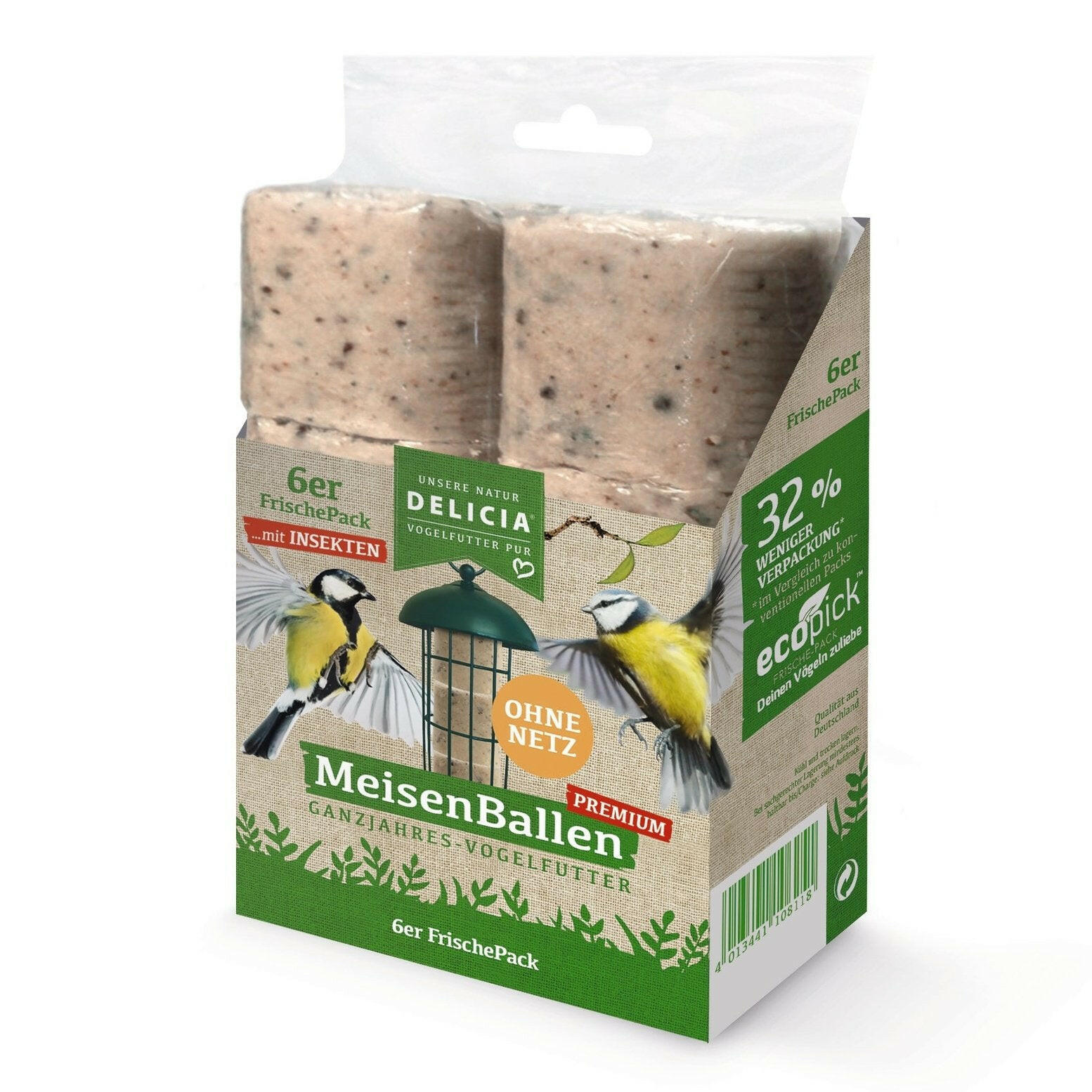 DELICIA MeisenBallen ÖkoPack Insekten & ohne Netz