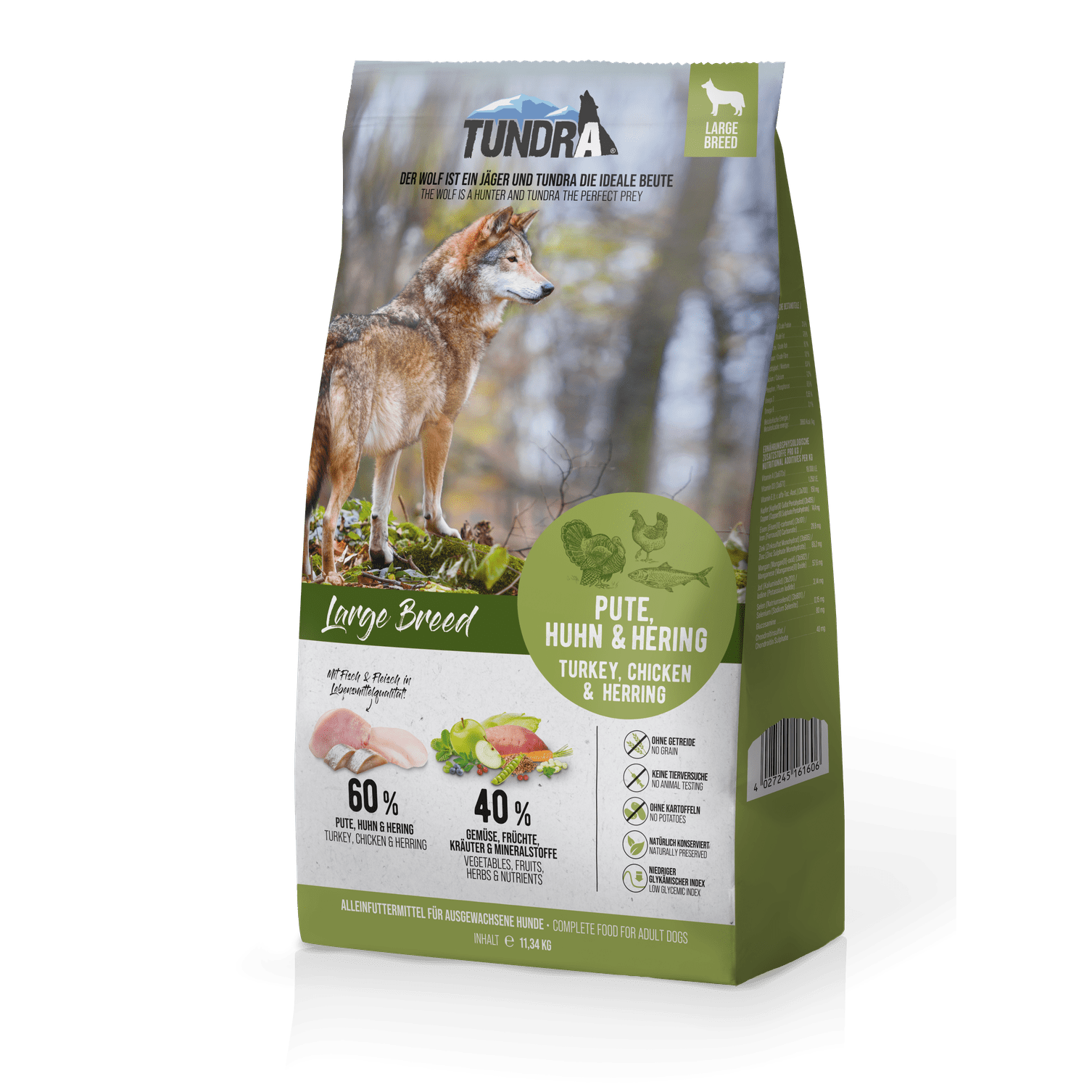 Tundra Dog Large Breed Pute Huhn & Hering