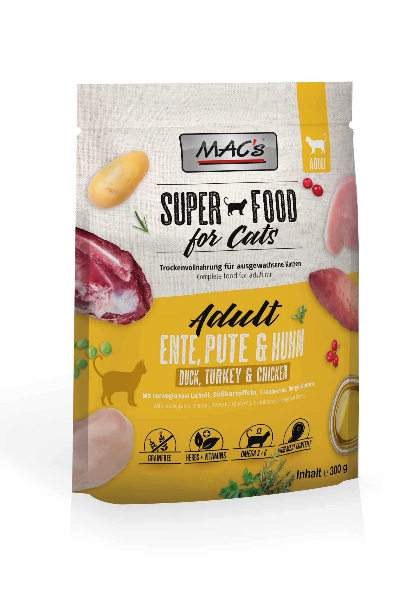 MAC's CAT Trockenfutter Adult - Ente, Pute & Huhn