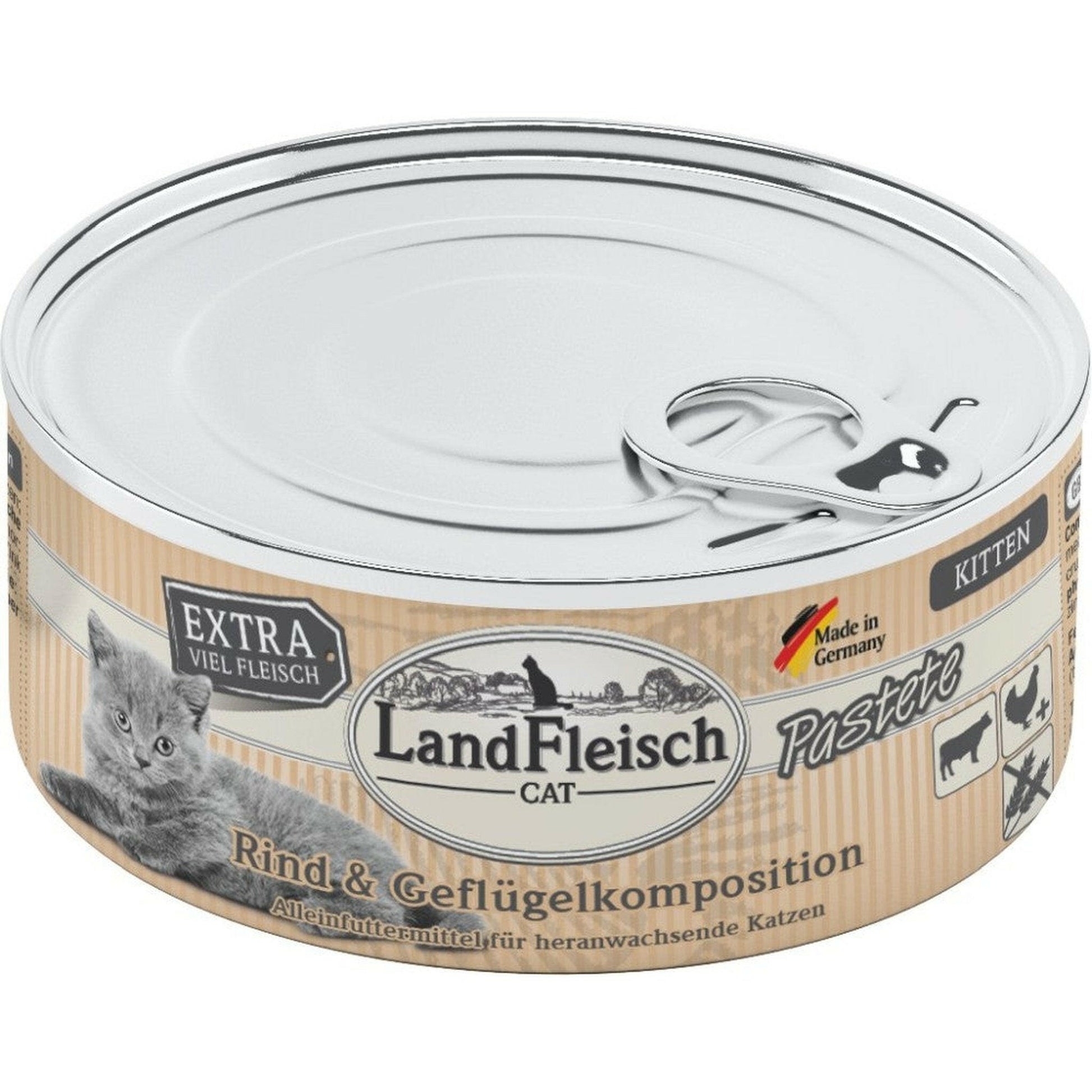LandFleisch Cat Kitten Pastete Rind+Geflügelkomposition