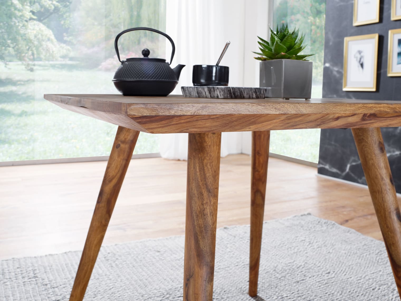 Esszimmertisch REPA 80 x 80 x 76 cm Sheesham rustikal Massiv-Holz