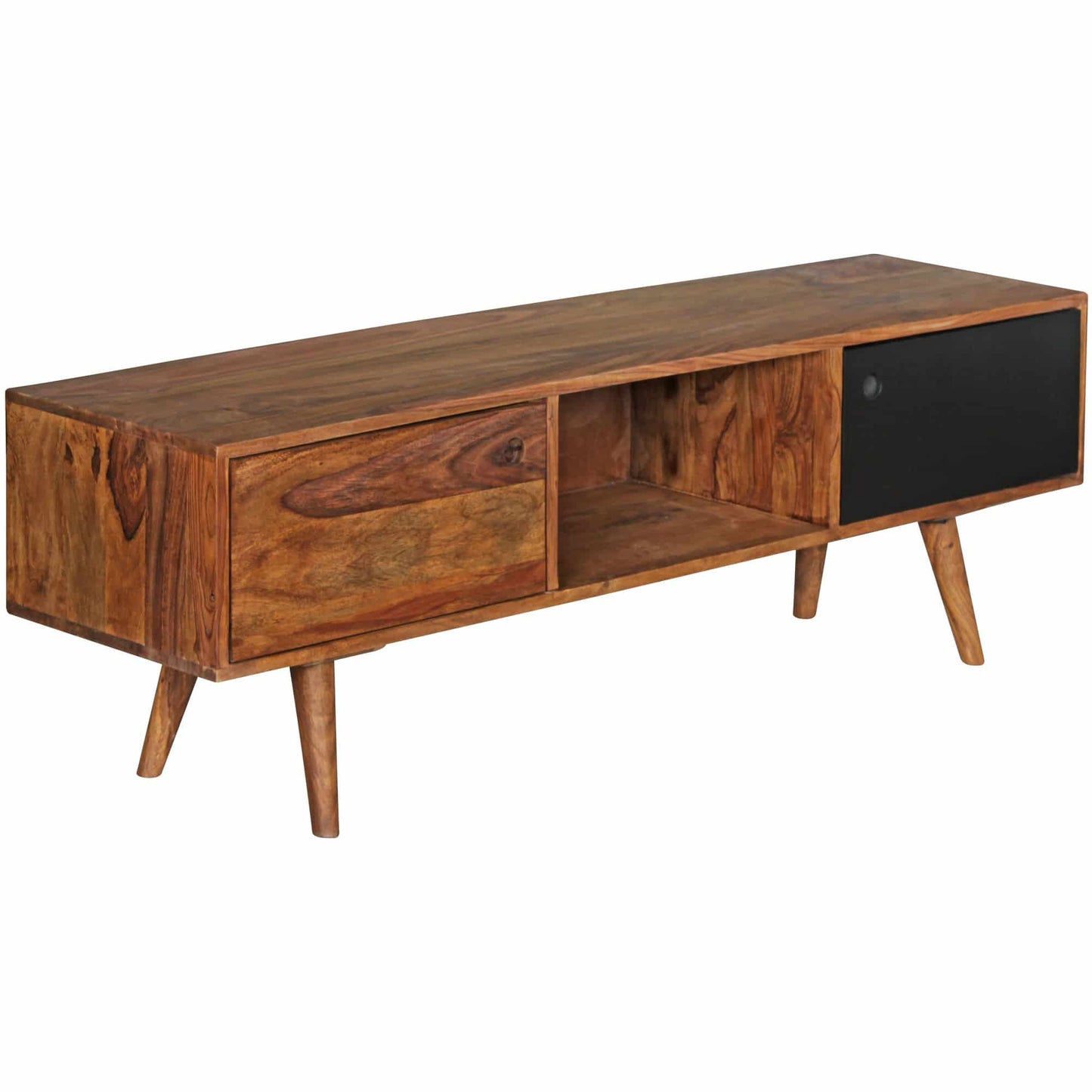 TV Lowboard REPA 140 cm Massiv-Holz Sheesham Landhaus 2 Türen &amp; Fach