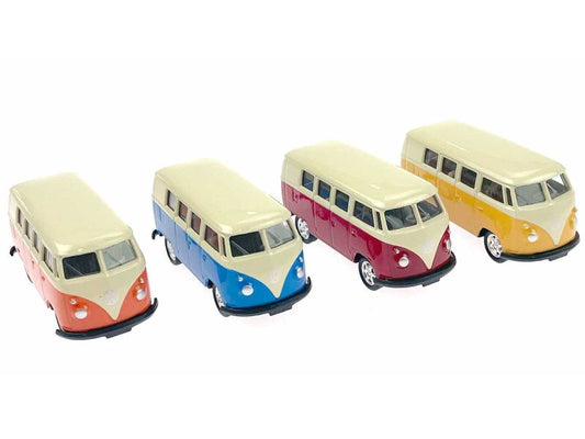 goki Volkswagen Microbus mit Rückzugmotor, Maßstab 1:60, 1 Stück, Farben sortiert