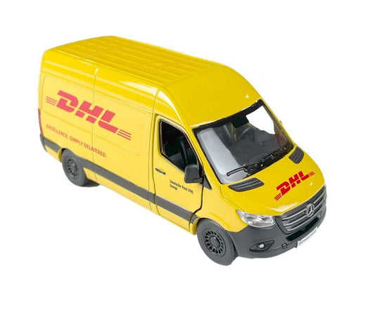 goki Mercedes Benz Sprinter DHL mit Rückzugmotor, Maßstab 1:48