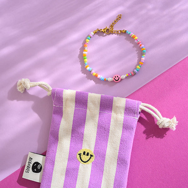 Perlenarmband Smile brombeer