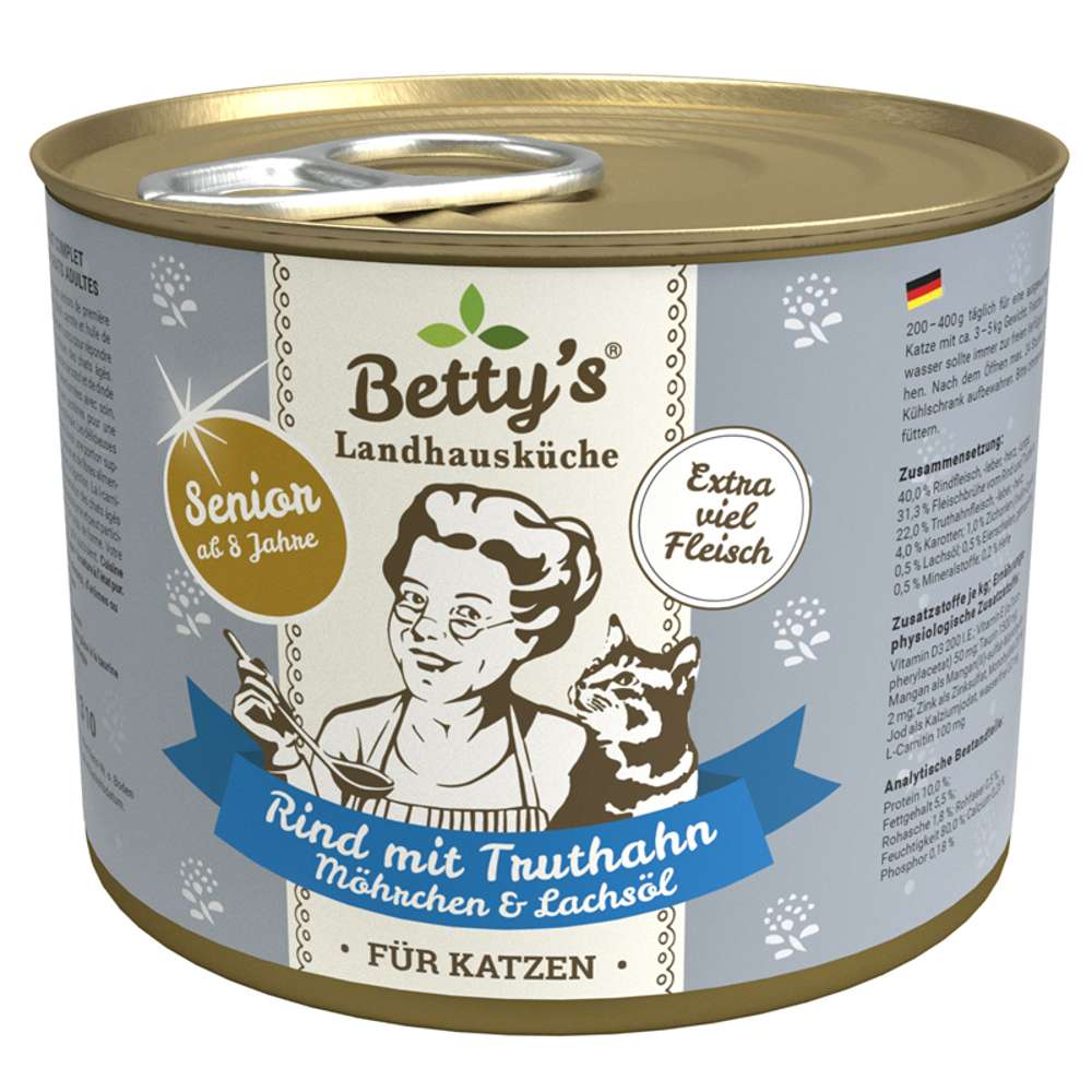 Betty's Landhausküche Cat - Senior Dosen 6x200g