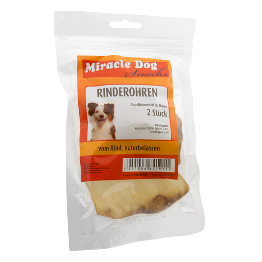 Miracle Dog Rinderohren getrocknet 2 Stück - 50er Pack