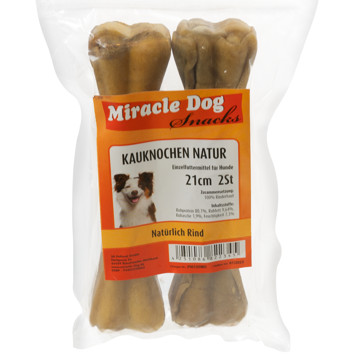 Miracle Dog Kauknochen gepresst 21cm 6x2er Pack