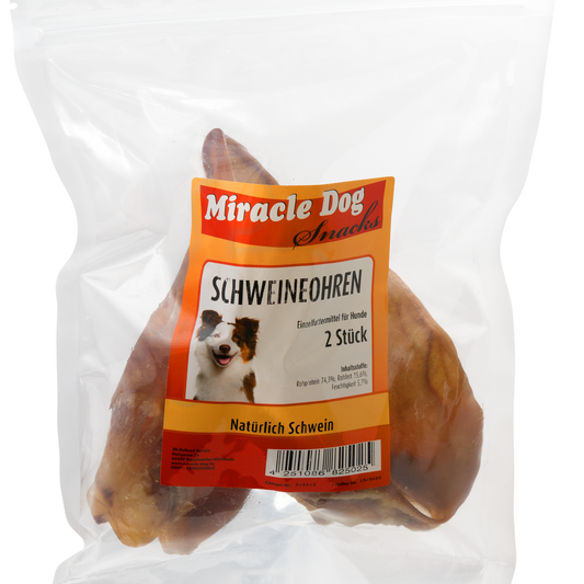 Miracle Dog Schweineohren extradick 2 Stück - 14er Pack