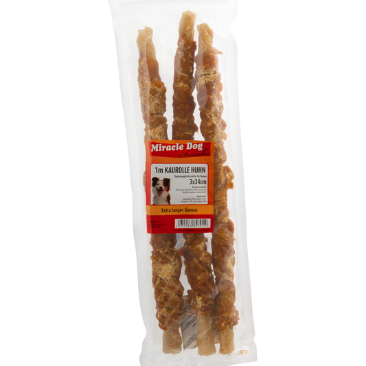 Miracle Dog 1m Kaurolle Huhn 34cm - 3 Stück - 8er Pack