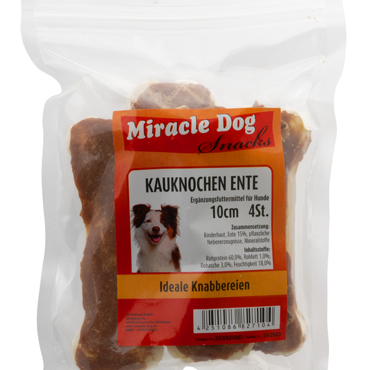 Miracle Dog Kauknochen Ente 10cm - 4 Stück - 16er Pack