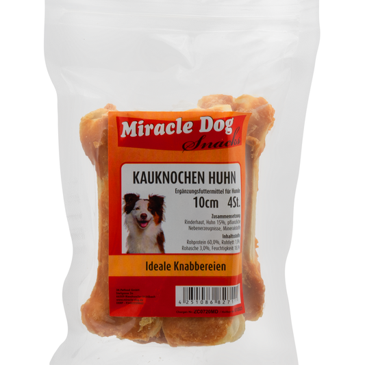 Miracle Dog Kauknochen Huhn 10cm - 4 Stück - 16er Pack