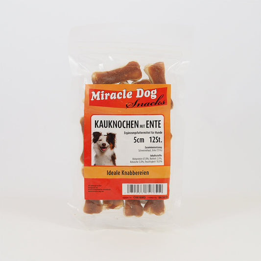 Miracle Dog Kauknochen Ente 5cm - 12 Stück - 8er Pack