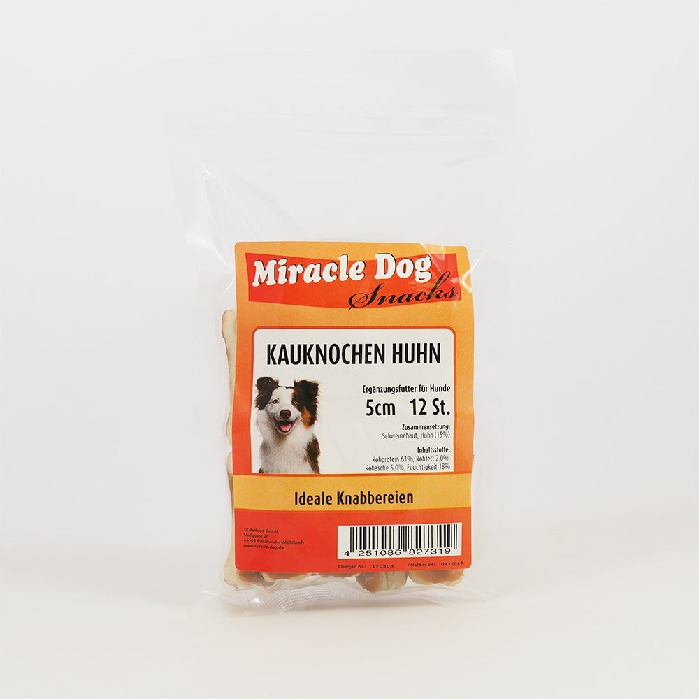 Miracle Dog Kauknochen Huhn 5cm - 12 Stück - 8er Pack