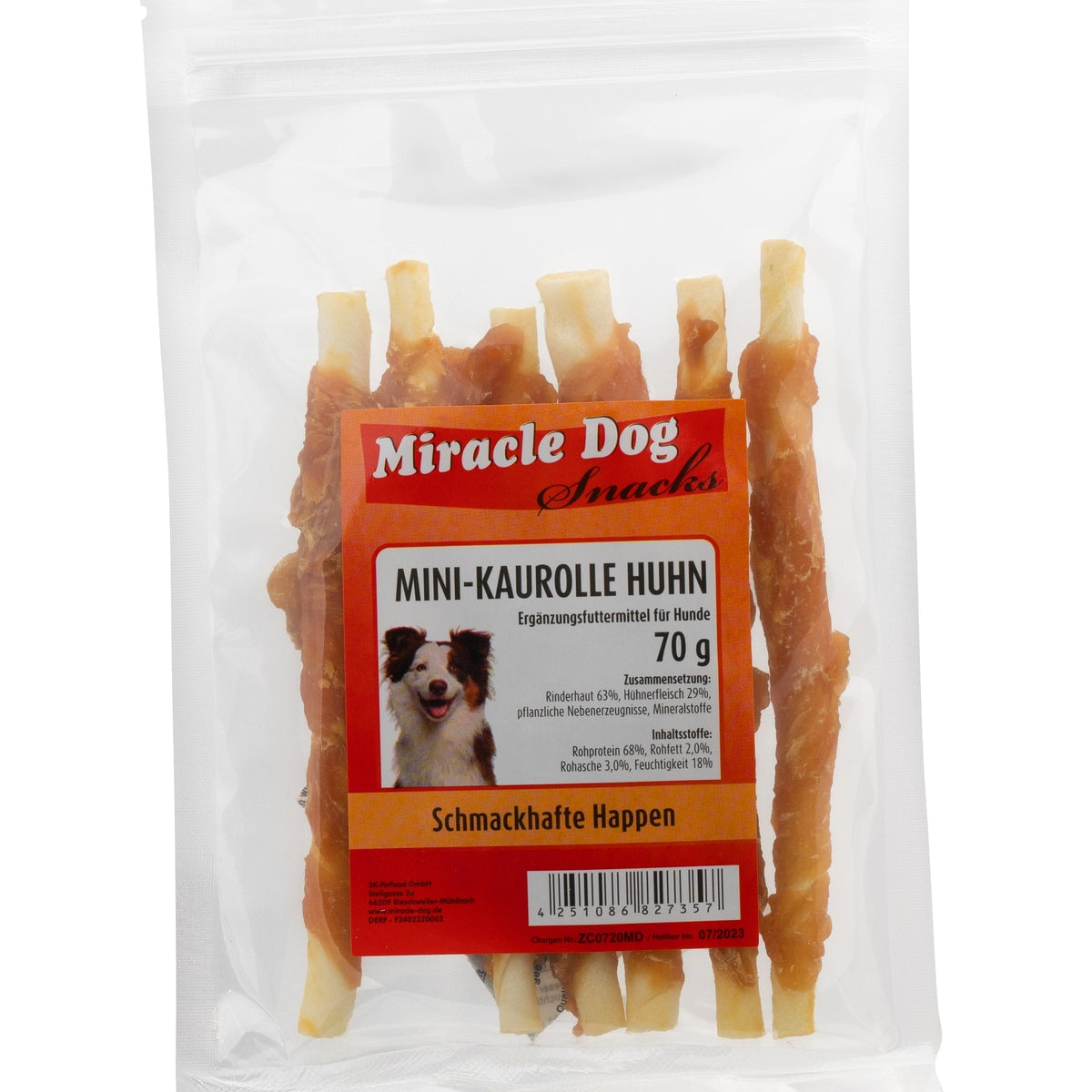 Miracle Dog MINI-Kaurolle Huhn 70g - 24er Pack