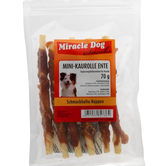 Miracle Dog MINI-Kaurolle Ente 70g - 24er Pack