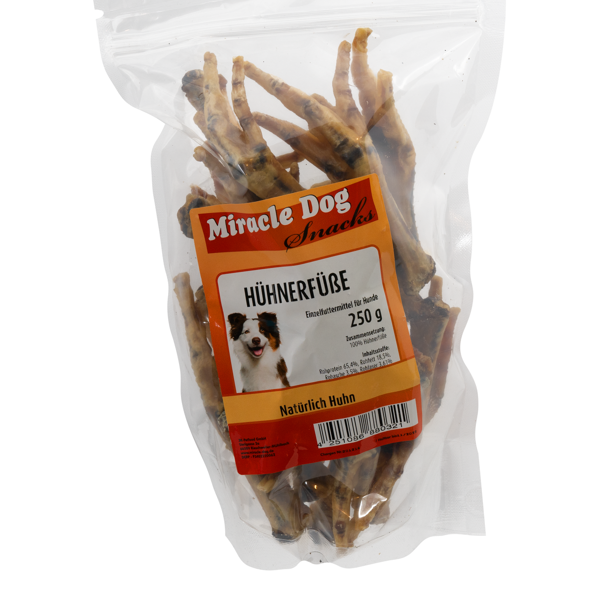 Miracle Dog Hühnerfüße 250g - 12er Pack