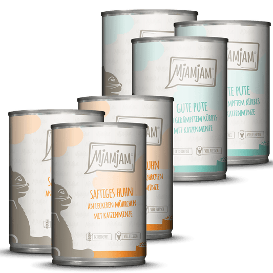 MjAMjAM - Katze Monopaket I mit 3*Huhn und 3*Pute 6x400g