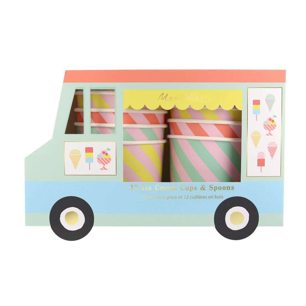 Ice Cream Van Becher und Löffel