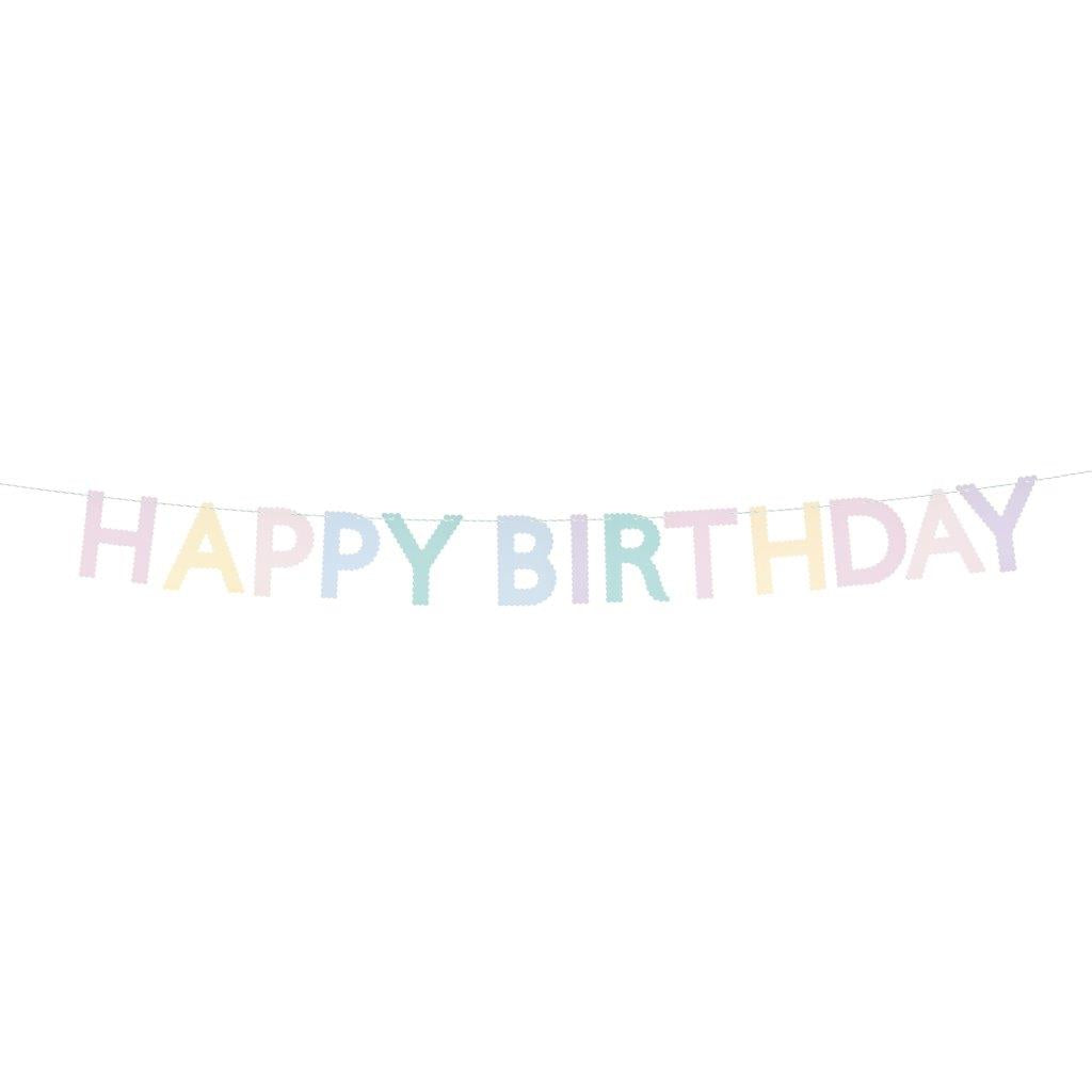 Pastel Happy Birthday Muschelrand Girlande