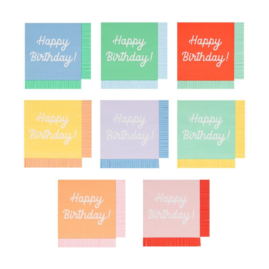 Mixed Happy Birthday Servietten klein