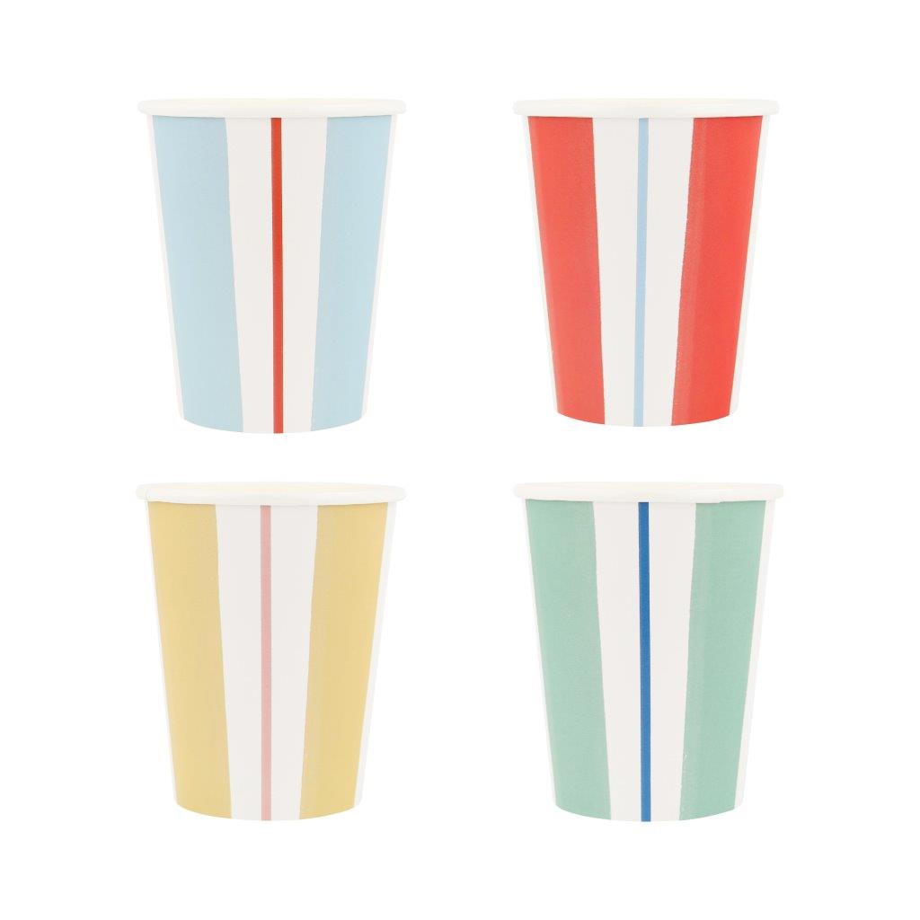 Preppy Stripe Pappbecher