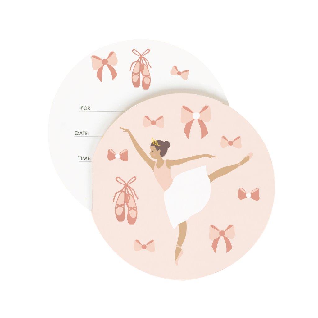 Ballerina Einladungen rund