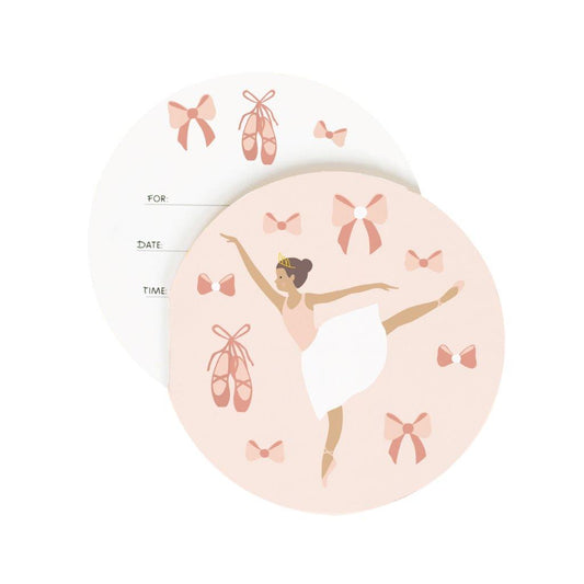 Ballerina Einladungen rund