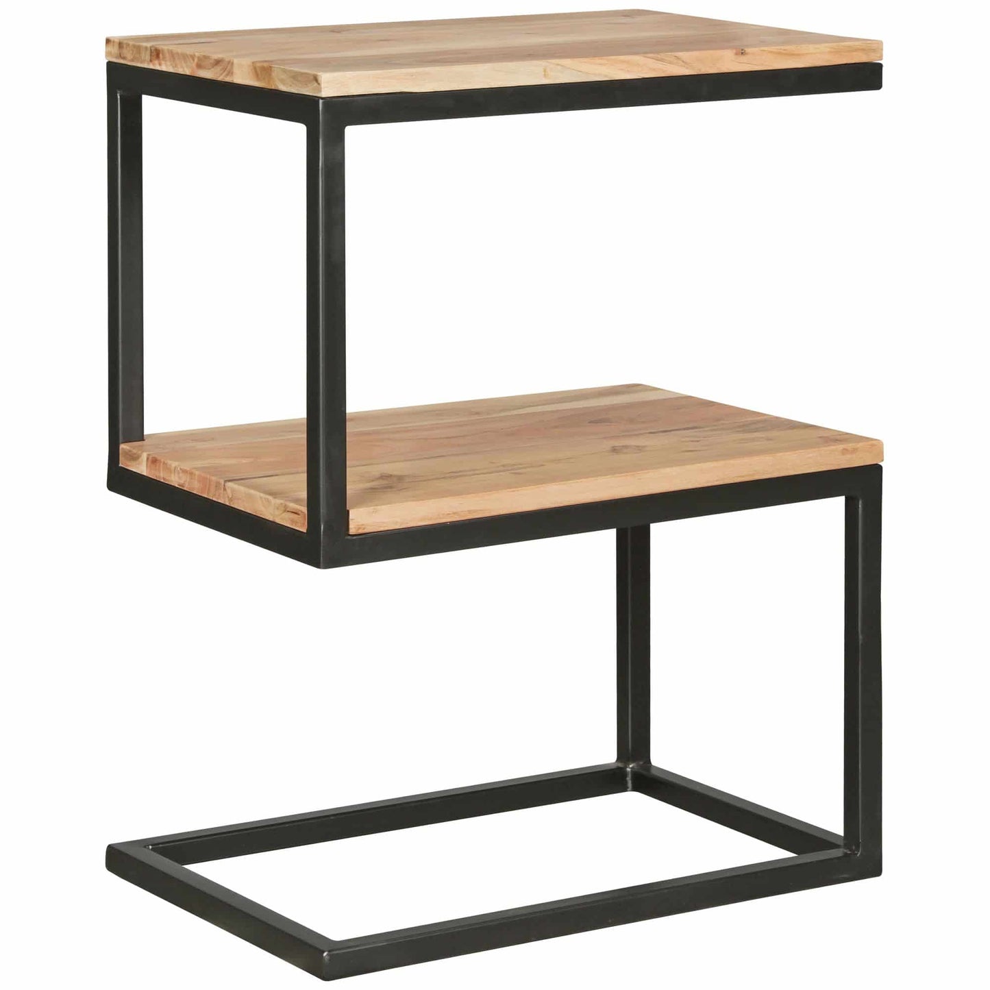 Beistelltisch AKOLA S-Form Massiv-Holz Akazie / Metall 45 x 60 x 30 cm