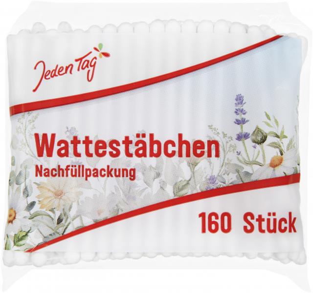 Jeden Tag Wattestäbchen mit Papierschaft