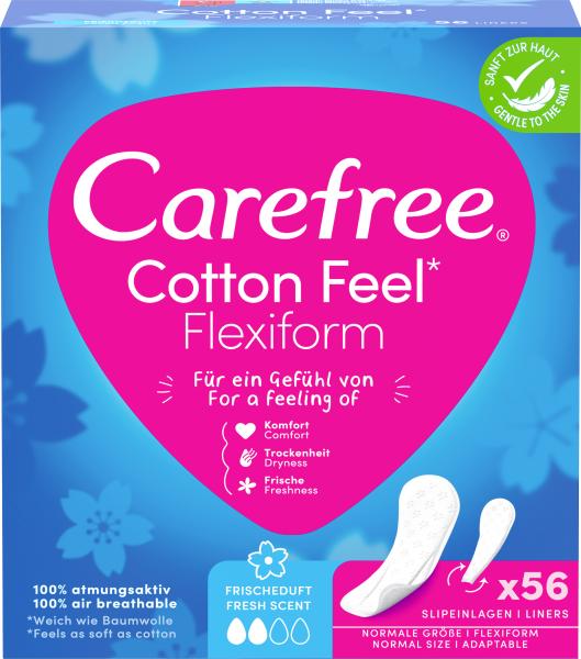 Carefree Cotton Feel Flexiform Slipeinlagen Frischeduft