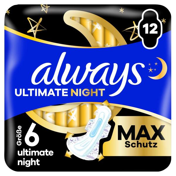 Always Ultimate Night Max Protection Binden mit Flügeln (Größe 6)