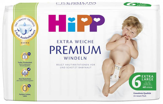 Hipp Extra Weiche Premium Windeln Größe 6 Extra Large 13+kg