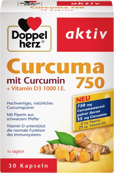 Doppelherz aktiv Curcuma 750 mit Curcumin + Vitamin D3