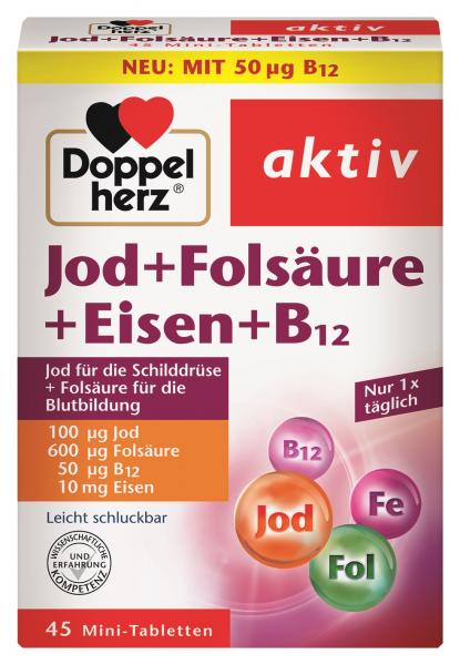 Doppelherz aktiv Jod + Folsäure + Eisen + B12 - Mini Tabletten