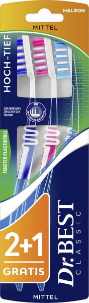 Dr. Best Zahnbürsten Classic Hoch-Tief Mittel