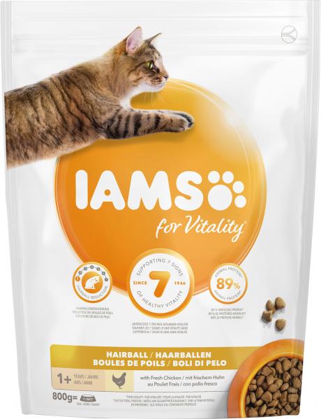 Iams for Vitality Cat Anti-Haarballen mit frischem Huhn