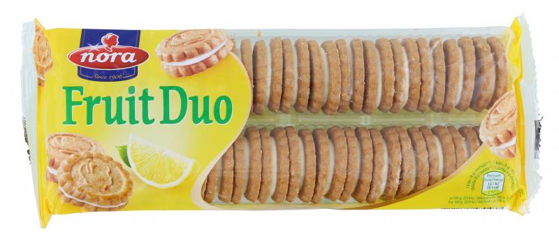 Nora Fruit Duo Doppelkeks mit Zitronencremefüllung