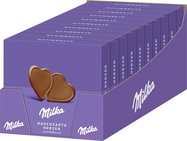 Milka Täfelchen Hauchzarte Herzen Alpenmilch
