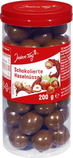 Jeden Tag Schokolierte Haselnüsse