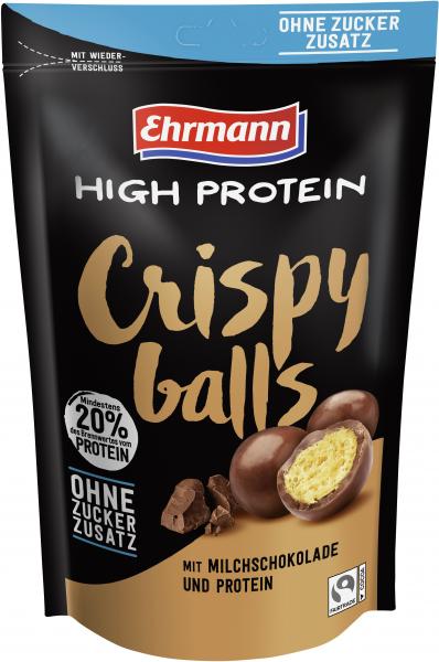 Ehrmann High Protein Crispy Balls Milchschokolade ohne Zucker