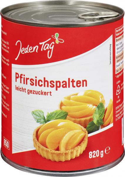 Jeden Tag Pfirsichspalten leicht gezuckert