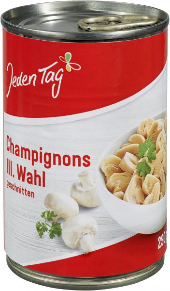 Jeden Tag Champignons III. Wahl geschnitten