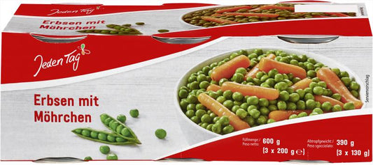 Jeden Tag Erbsen mit Möhrchen