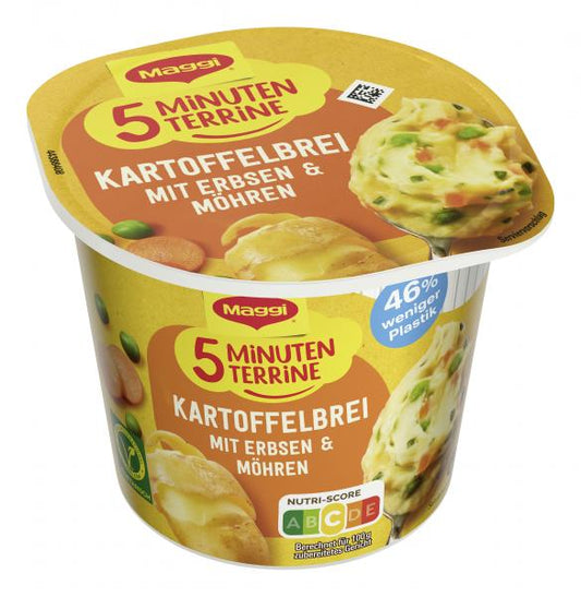 Maggi 5 Minuten Terrine Kartoffelbrei mit Erbsen & Möhren