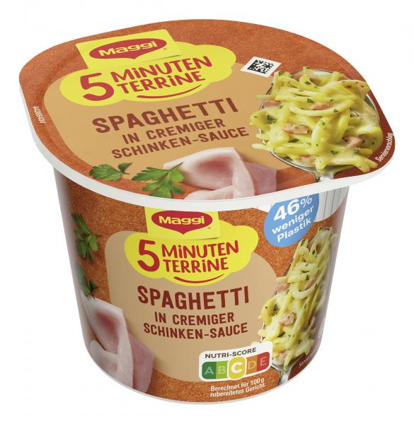 Maggi 5 Minuten Terrine Spaghetti in cremiger Schinkensauce