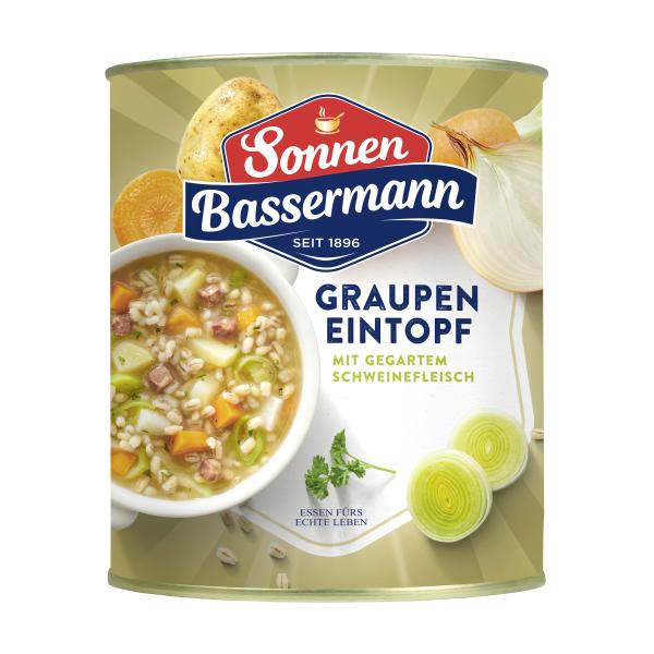 Sonnen Bassermann Graupen Eintopf mit gegartem Schweinefleisch